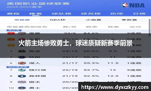 火箭主场惨败勇士，球迷质疑新赛季前景